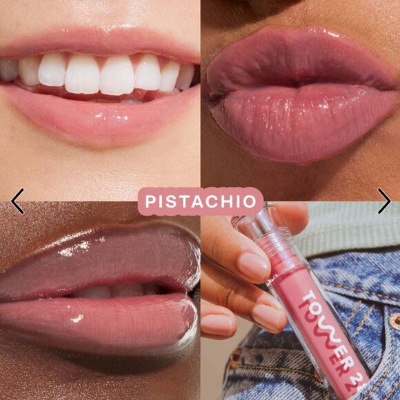 Tower 28 ShineOn Lip Jelly Hydrating Non-Sticky Lip Oil in Pistachio - Picture 2 of 6